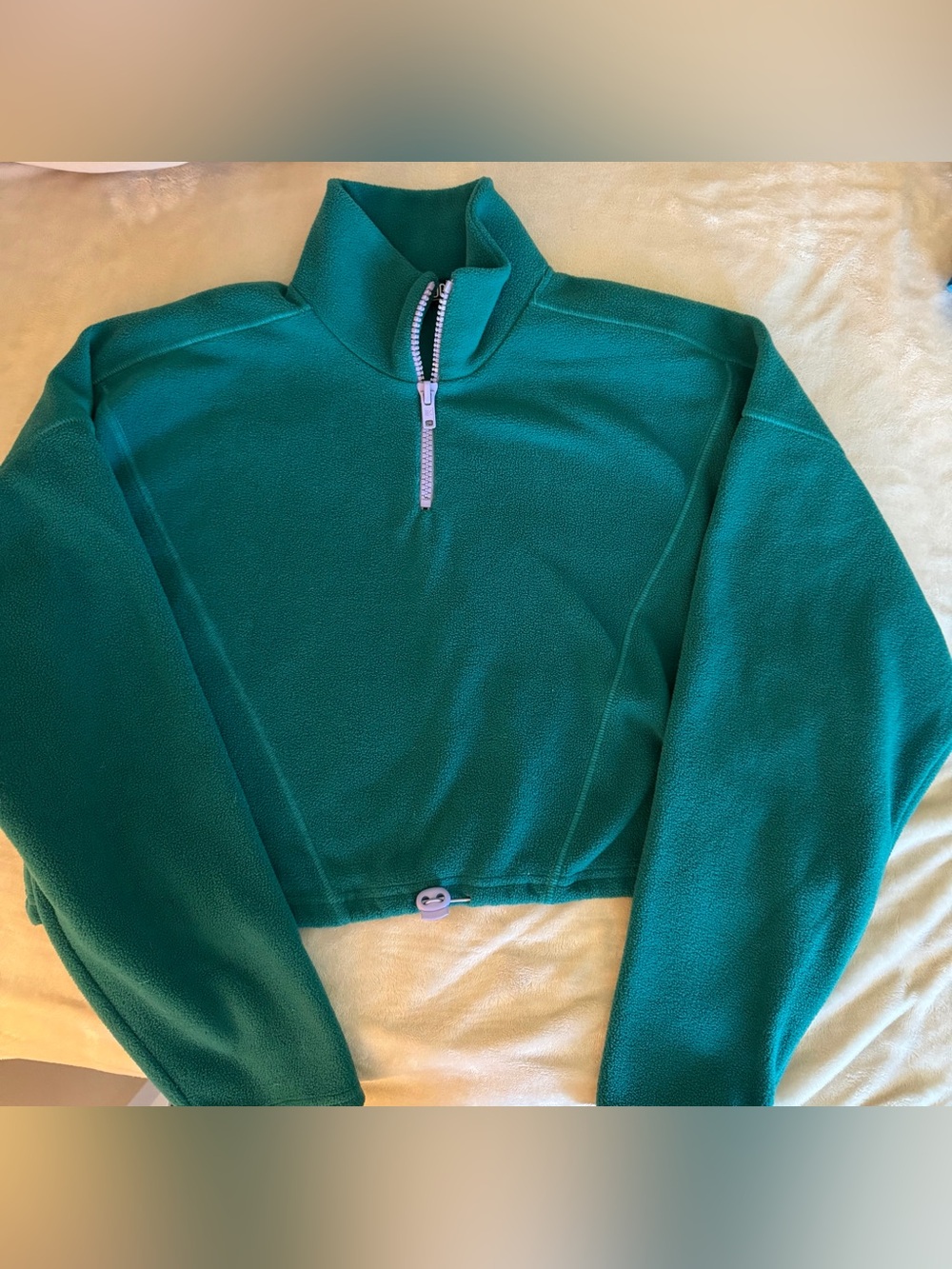 BDG Teal Half-Zip Fleece Pullover